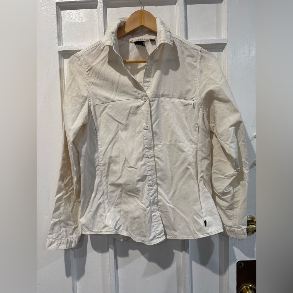 REI White Button-Up Shirt